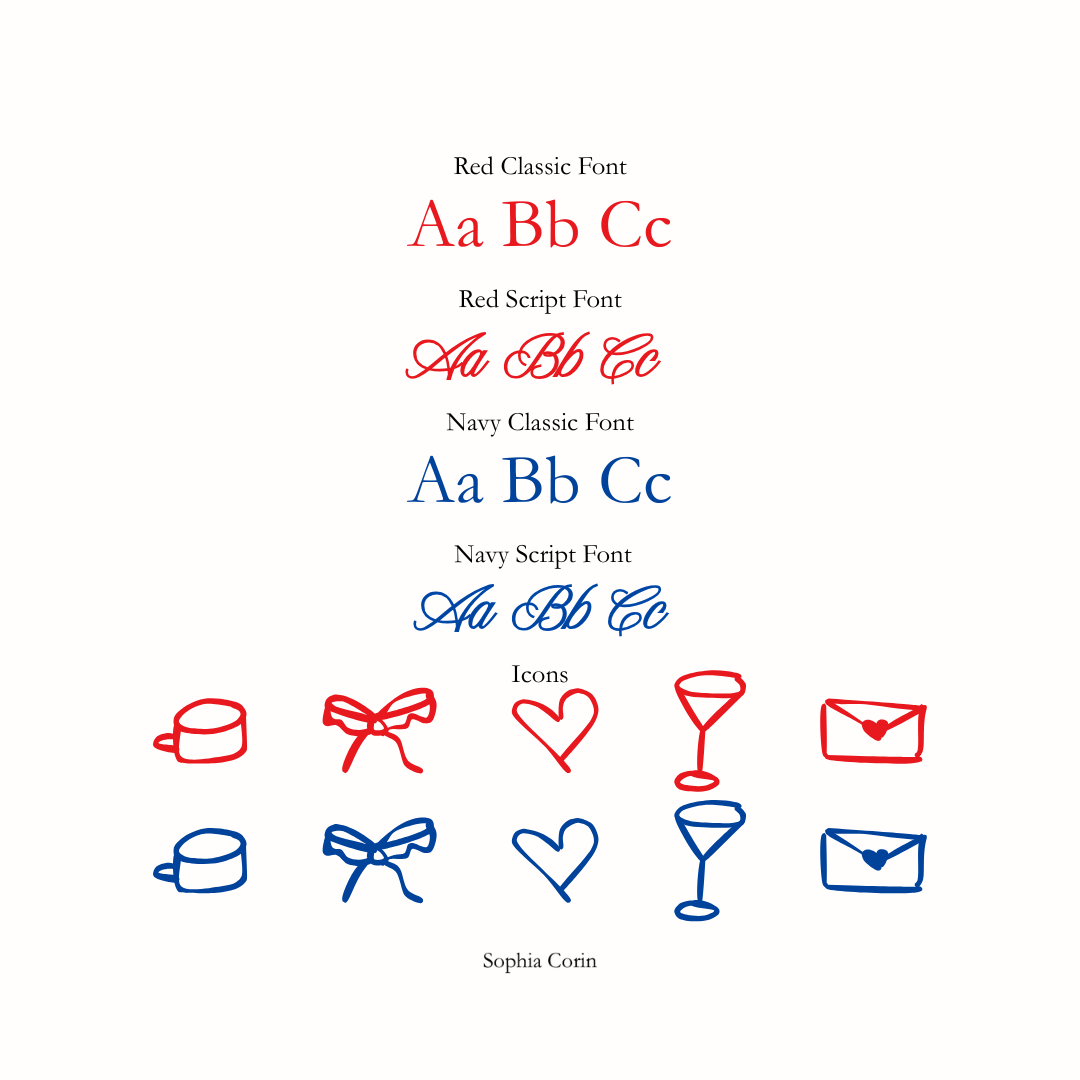 Book cover with text and icons in red and navy on a white background