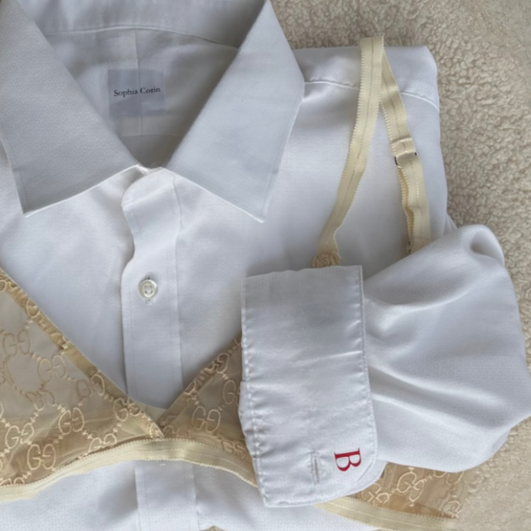 personalized always matching set re-tailored vintage shirt and mini skirt